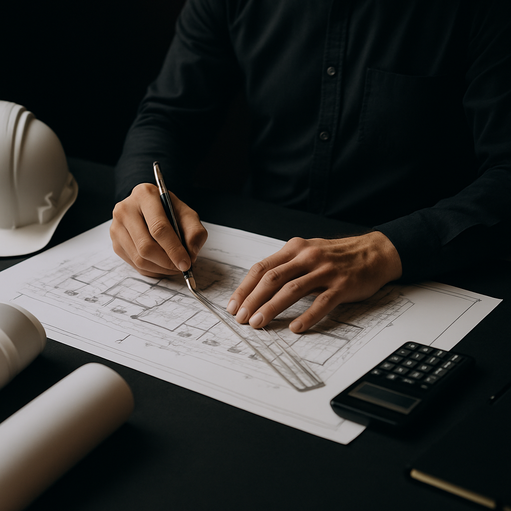 Strategisk arbejde med byggeprojekt og analyser på skrivebord